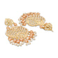 Gold-Plated White & Peach-Coloured Pearl Beaded Jewellery Set