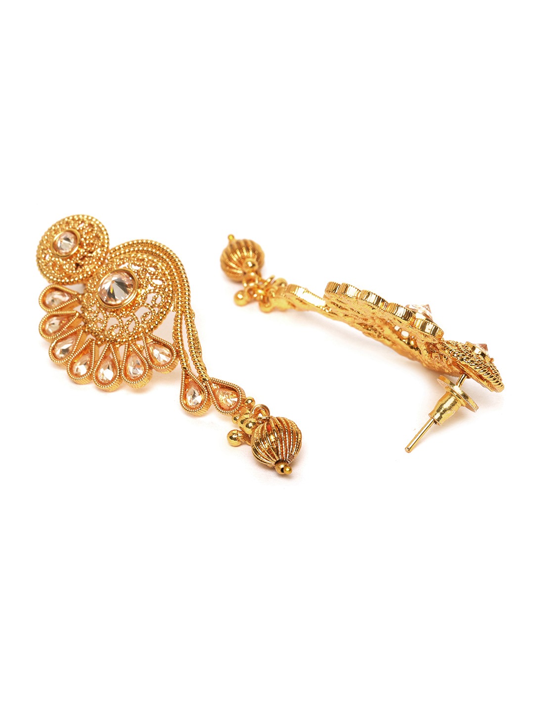 Women Gold-Plated Stone Studded Handcrafted Jewellery Set