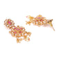 Pink Gold-Plated AD-Studded & Beaded Handcrafted Jewellery Set