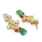 Gold-Plated White Kundan-Studded & Green Beaded Vilandi Jewellery Set