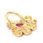 Pink Antique Gold-Plated Stone-Studded Nose Pin