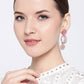 Pink Rose Gold-Plated Handcrafted AD-Studded Circular Drop Earrings