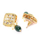 Green Gold-Plated Handcrafted Kundan-Studded Beaded Jewellery Set