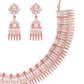 Rose Gold-Plated AD-Studded Handcrafted Jewellery Set