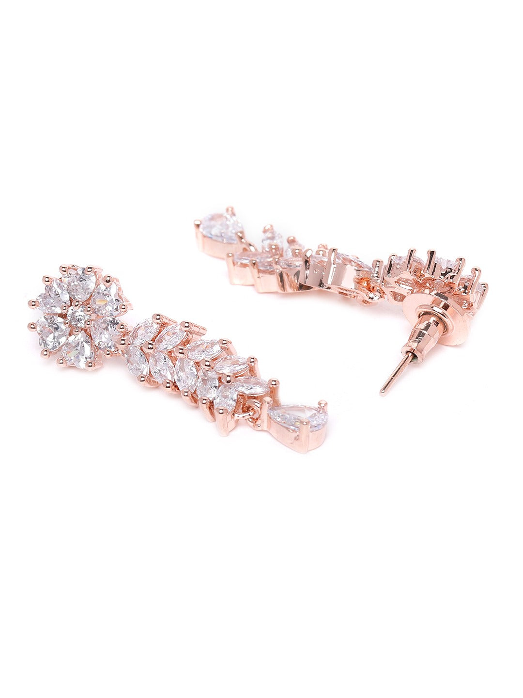 Rose Gold-Plated AD-Studded Handcrafted Jewellery Set