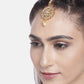 Off-White Gold-Plated Stone-Studded & Beaded Floral Shaped Maang Tika