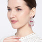Maroon Rose Gold-Plated Handcrafted CZ-Studded Contemporary Drop Earrings