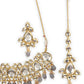 Gold-Plated Grey & White Kundan Studded Jewellery Set