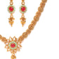 Green & Pink Gold-Plated Handcrafted Meenakari Jewellery Set
