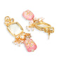 Gold-Plated White & Peach-Coloured Kundan-Studded & Beaded Jewellery Set