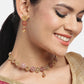 Pink Gold-Plated Stone Studded Handcrafted Jewellery Set