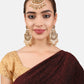 Gold-Plated White Kundan-Studded & Pearl Beaded Jadau Traditional Jewellery Set