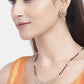 Black Gold-Plated AD-Studded & Beaded Mangalsutra Set