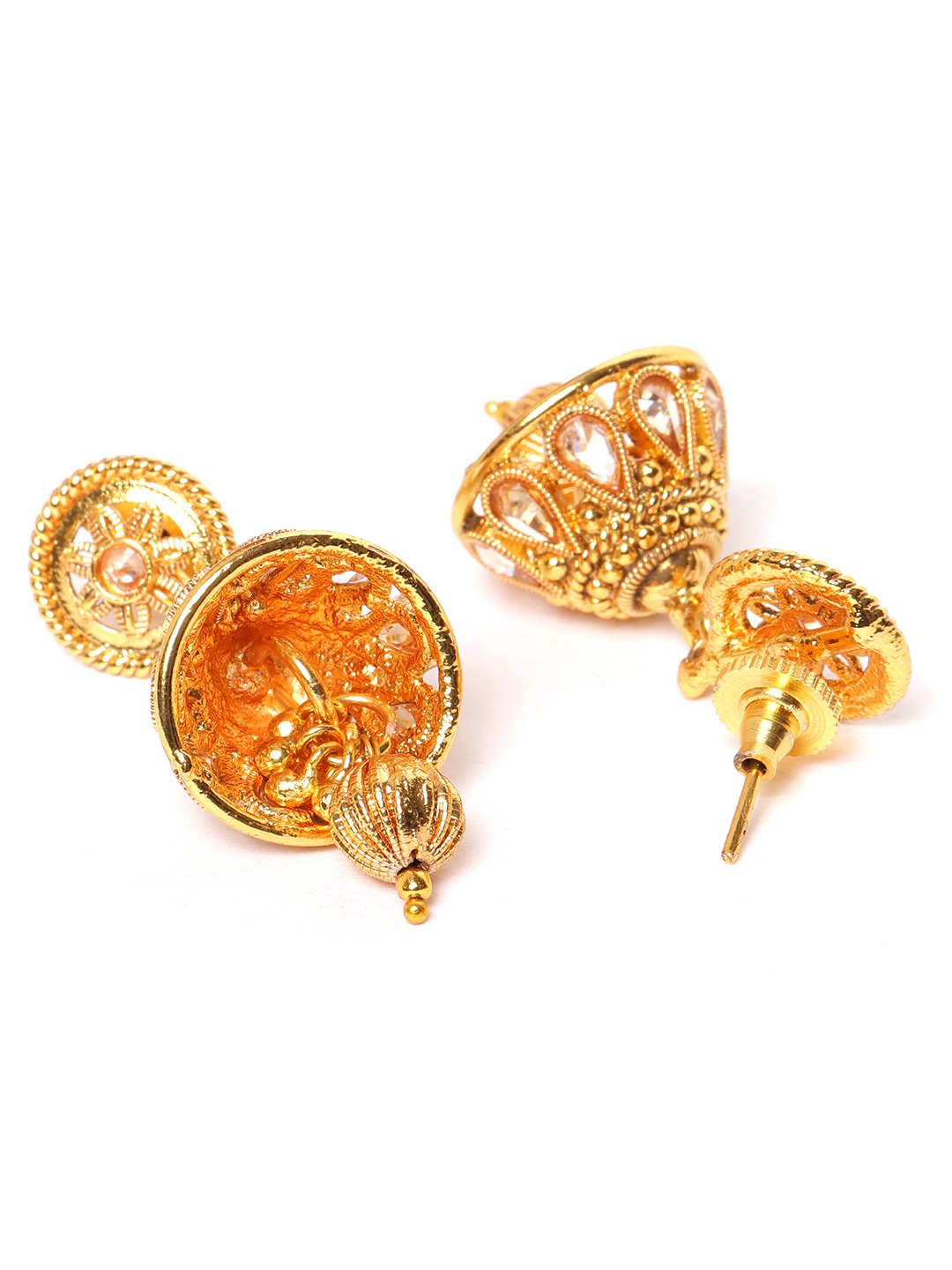 Gold-Plated Stone Studded Handcrafted Jewellery Set