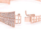 Women Rose Gold Plated AD Stone Studded Handcrafted Bangle Style Bracelet