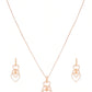 Rose Gold-Plated AD Studded Heart Shaped Pendant with Chain & Earrings