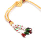 Maroon Gold-Plated Stone Studded & Beaded Handcrafted Jewellery Set