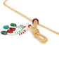 Maroon Gold-Plated Handcrafted Kundan-Studded Beaded Jewellery Set