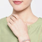 Women Rose Gold Plated AD Stone Studded Handcrafted Bangle Style Bracelet