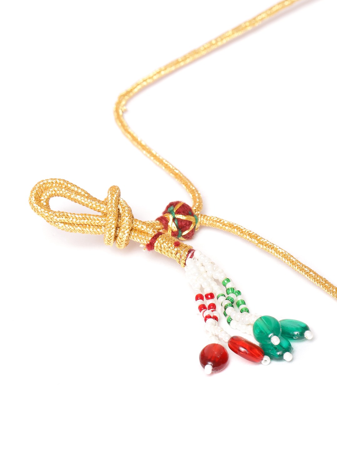 Gold-Plated Handcrafted Stone-Studded Multi-Stranded Jewellery Set