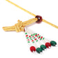 Green Gold-Plated Handcrafted Kundan-Studded Beaded Jewellery Set