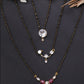 Set of 3 Gold Plated & Black Traditional CZ Stone Studded Beaded Mangalsutra
