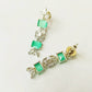 Mint Green Stone Studded Silver Plated American diamond Necklace Set