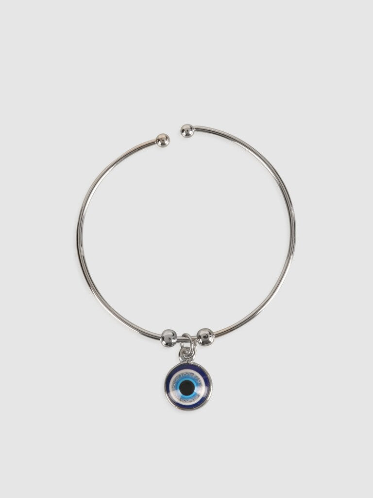 Women -SILVER Toned & Blue Gold-Plated Evil Eye Charm Bracelet