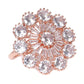 Rose Gold-Plated CZ Stone-Studded Handcrafted Adjustable Finger Ring