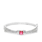 Magenta Silver-Plated Handcrafted AD-Studded Bangle-Style Bracelet