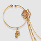 Gold-Plated Handcrafted Kundan Stone-Studded Chained Nose Ring