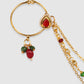 Gold-Plated White & Red Stone-Studded & Pearl Beaded Handcrafted Nosepin