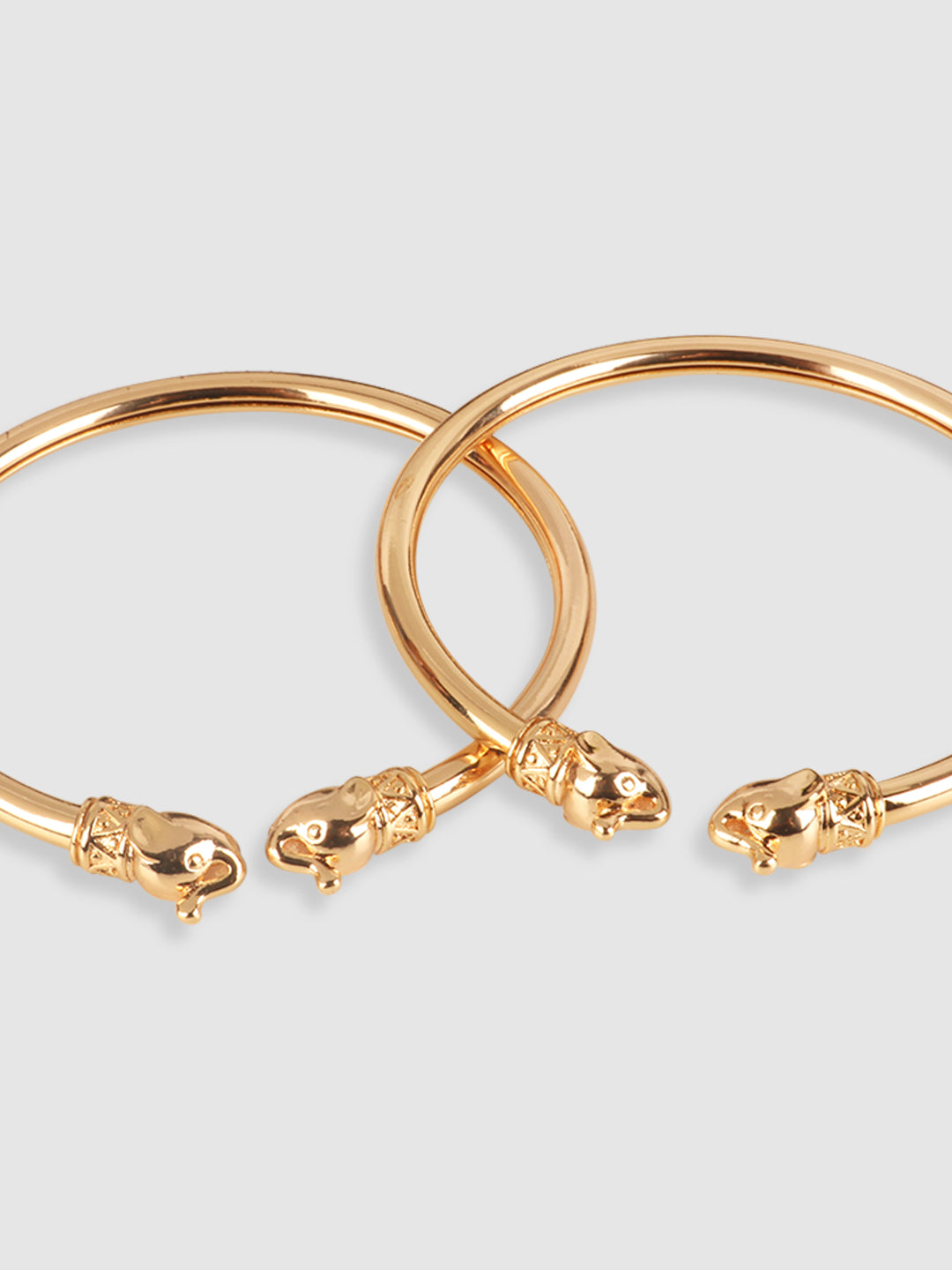Women Set Of 2 Gold-Plated Cuff Bracelets