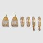 White Set of 3 Contemporary Hoop Earrings