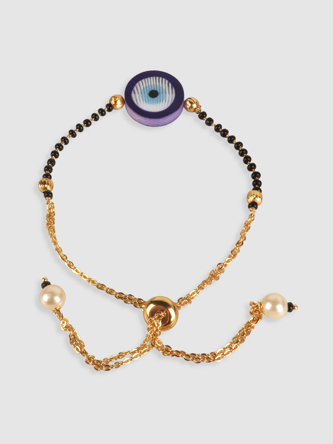 Women Gold-Toned & Black Gold-Plated Charm Bracelet