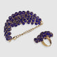 Woman Combo Of 2 Blue Artificial Beads Fashion Ring & Bracelet