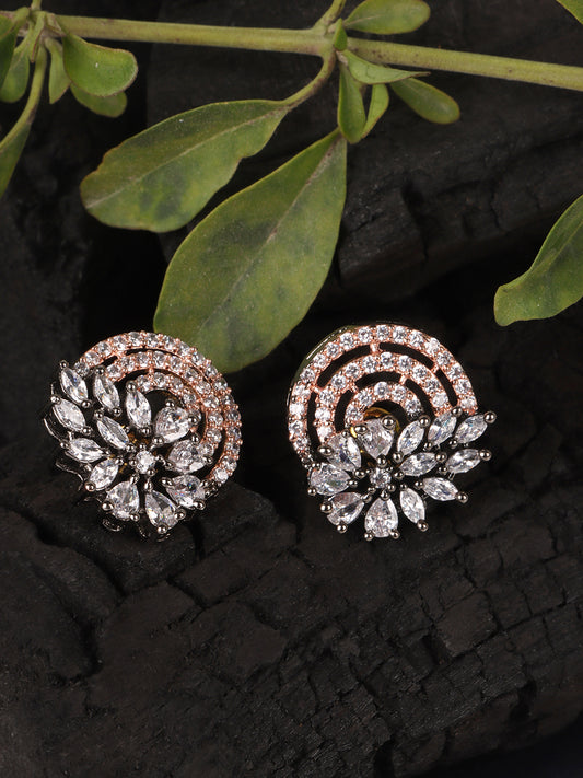 White Floral Studs Earrings