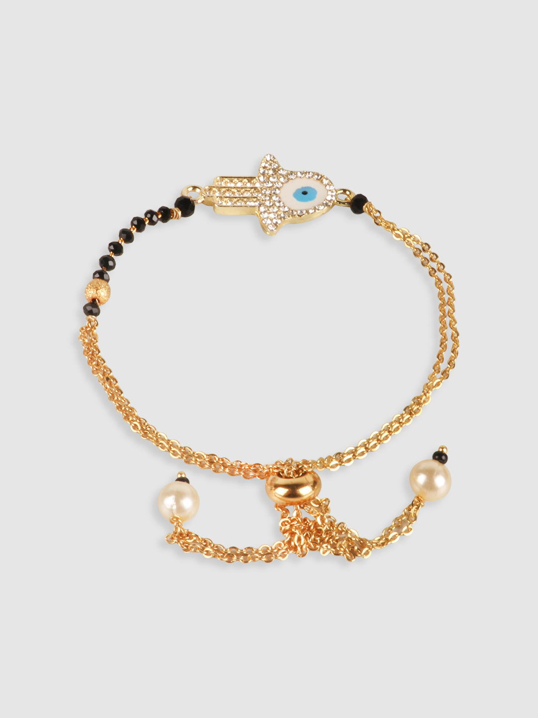 Women Gold-Toned & Black Charm Bracelet