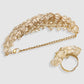 Women Gold-Plated White Beaded Fashion Ring & Bracelet