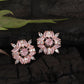 Pink Color Floral Studs Earrings
