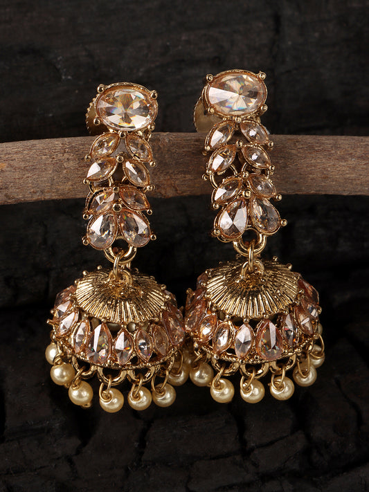 Gold-Toned Dome Shaped Jhumkas Earrings
