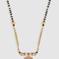 Gold-Plated Black & White AD-Studded & Beaded Mangalsutra