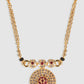 Gold-Plated Black & White AD-Studded & Beaded Mangalsutra