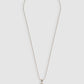 Rhodium-Plated Silver-Toned Studded Pendant With Chain