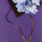 Gold-Plated Black & White AD-Studded & Beaded Mangalsutra