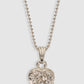 Rhodium-Plated Silver-Toned & White Stone Studded Pendant With Chain