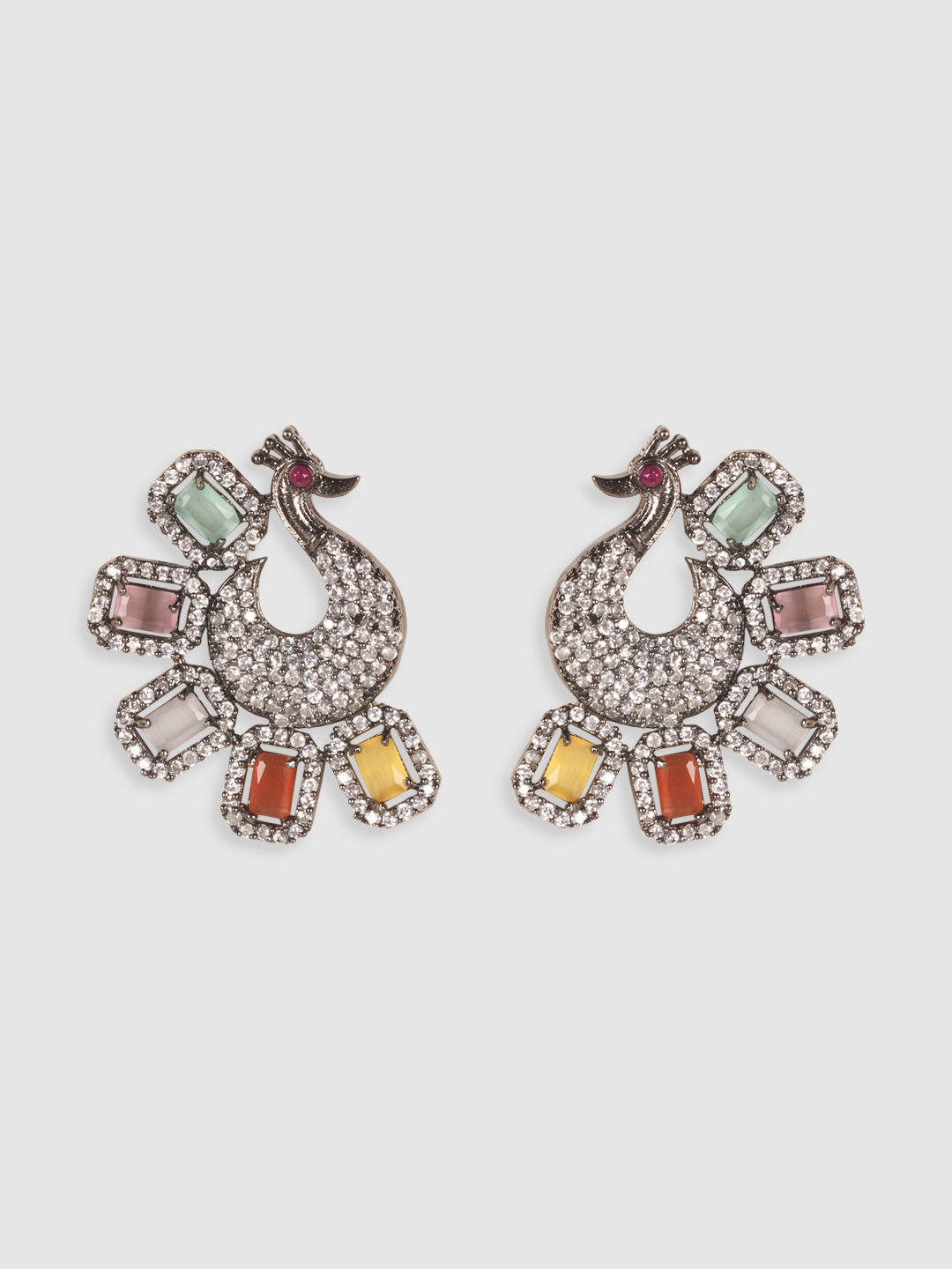 Peacock shaped gold plated earrings – Chaotiq by Arti