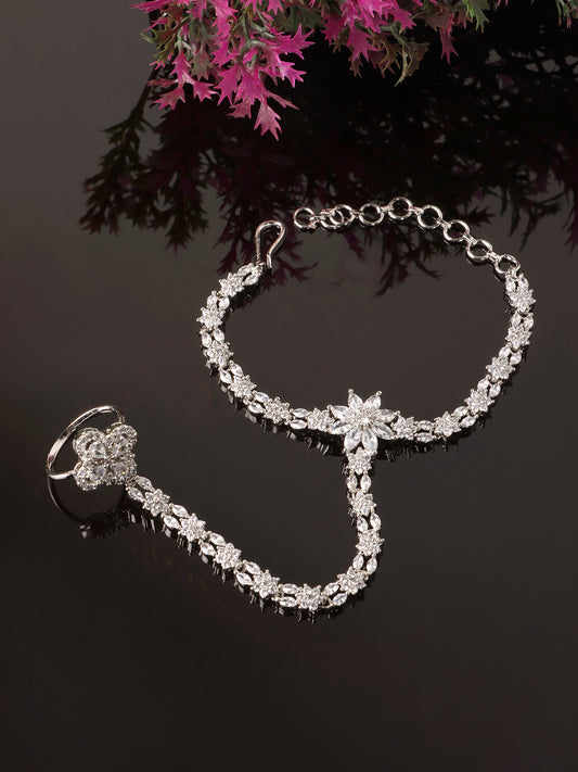Jewels Gehna American Diamond Ring Bracelet