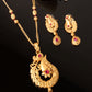 Designer Gold-Plated Pink Stone Studded Jewellery Set