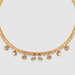 Set of 2 Gold-Plated White Stone-Studded Handcrafted Anklets